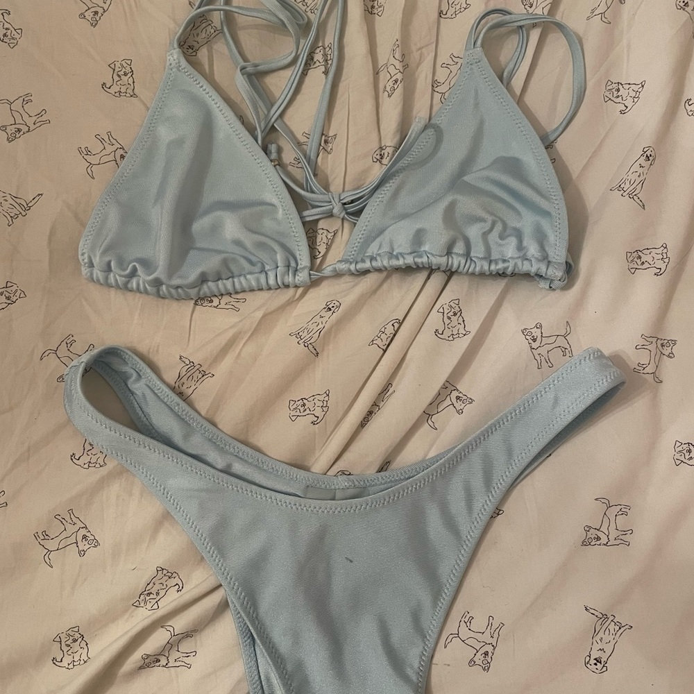 White Fox Baby Blue Bikini